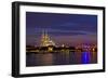 Germany, North Rhine-Westphalia, the Rhine, Cologne, Cathedral, Dusk, Hohenzollern Bridge-Chris Seba-Framed Photographic Print