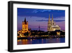 Germany, North Rhine-Westphalia, the Rhine, Cologne, Cathedral, Evening Mood-Chris Seba-Framed Photographic Print