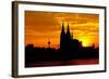 Germany, North Rhine-Westphalia, the Rhine, Cologne, Cathedral, Sunset-Chris Seba-Framed Photographic Print