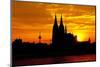 Germany, North Rhine-Westphalia, the Rhine, Cologne, Cathedral, Sunset-Chris Seba-Mounted Photographic Print
