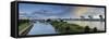 Germany, North Rhine-Westphalia, View from the SeverinsbrŸcke (Bridge) to the Deutzer Harbour-Andreas Keil-Framed Stretched Canvas