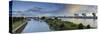 Germany, North Rhine-Westphalia, View from the SeverinsbrŸcke (Bridge) to the Deutzer Harbour-Andreas Keil-Stretched Canvas