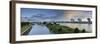 Germany, North Rhine-Westphalia, View from the SeverinsbrŸcke (Bridge) to the Deutzer Harbour-Andreas Keil-Framed Photographic Print