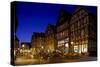 Germany, Northern Hessen, Fritzlar, Market Square, Night-Chris Seba-Stretched Canvas