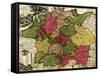 Germany - Panoramic Map-Lantern Press-Framed Stretched Canvas