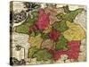 Germany - Panoramic Map-Lantern Press-Stretched Canvas