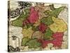 Germany - Panoramic Map-Lantern Press-Stretched Canvas