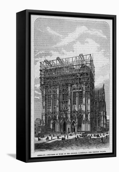 Germany - Progress of Work on the Cologne Cathedral - the Western Facade.-null-Framed Stretched Canvas