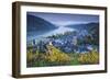 Germany, Rheinland-Pfalz, Bacharach, Elevated Town View, Autumn-Walter Bibikow-Framed Photographic Print