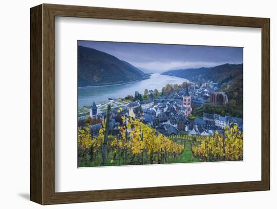 Germany, Rheinland-Pfalz, Bacharach, Elevated Town View, Autumn-Walter Bibikow-Framed Photographic Print