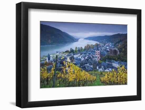 Germany, Rheinland-Pfalz, Bacharach, Elevated Town View, Autumn-Walter Bibikow-Framed Photographic Print