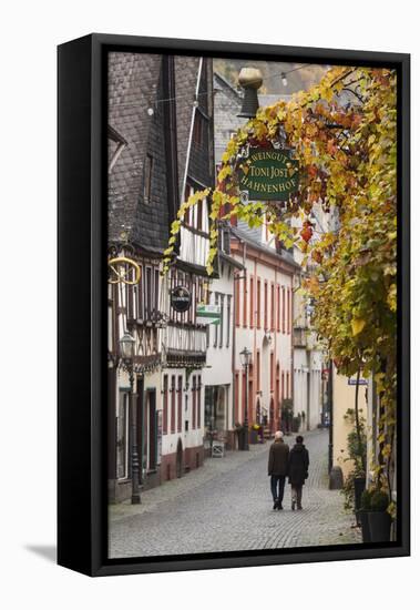 Germany, Rheinland-Pfalz, Bacharach, Town Building Detail-Walter Bibikow-Framed Stretched Canvas