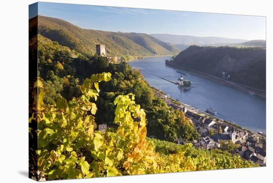 Germany, Rheinland-Pfalz, Pfalzgrafenstein and Gutenfels Castles-Peter Adams-Stretched Canvas