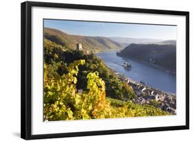 Germany, Rheinland-Pfalz, Pfalzgrafenstein and Gutenfels Castles-Peter Adams-Framed Photographic Print