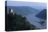 Germany, Rhine Valley, Kaub, Pfalz Island with Castle-null-Stretched Canvas