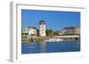 Germany, Rhineland, Dusseldorf, Old Town, Rhine Shore Promenade, Castle Tower-Chris Seba-Framed Photographic Print