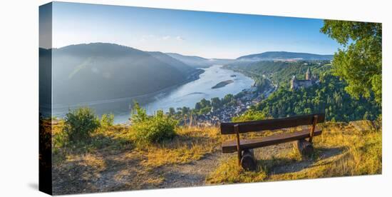 Germany, Rhineland Palatinate, Bacharach and Burg Stahleck (Stahleck Castle), River Rhine-Alan Copson-Stretched Canvas