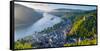 Germany, Rhineland Palatinate, Bacharach and Burg Stahleck (Stahleck Castle), River Rhine-Alan Copson-Framed Stretched Canvas