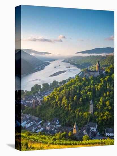 Germany, Rhineland Palatinate, Bacharach and Burg Stahleck (Stahleck Castle), River Rhine-Alan Copson-Stretched Canvas