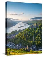 Germany, Rhineland Palatinate, Bacharach and Burg Stahleck (Stahleck Castle), River Rhine-Alan Copson-Stretched Canvas