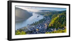 Germany, Rhineland Palatinate, Bacharach and Burg Stahleck (Stahleck Castle), River Rhine-Alan Copson-Framed Photographic Print