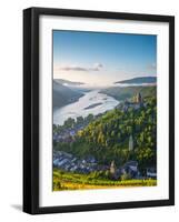 Germany, Rhineland Palatinate, Bacharach and Burg Stahleck (Stahleck Castle), River Rhine-Alan Copson-Framed Photographic Print