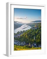 Germany, Rhineland Palatinate, Bacharach and Burg Stahleck (Stahleck Castle), River Rhine-Alan Copson-Framed Photographic Print