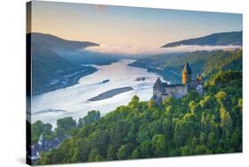 Germany, Rhineland Palatinate, Bacharach, Burg Stahleck (Stahleck Castle), River Rhine-Alan Copson-Stretched Canvas