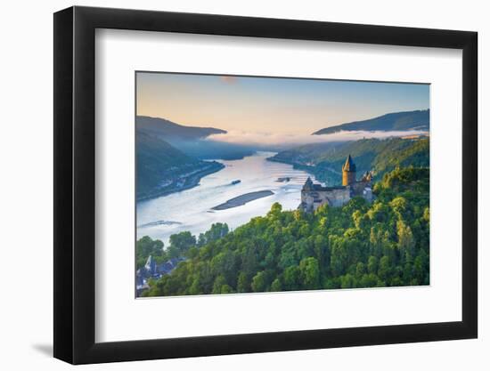 Germany, Rhineland Palatinate, Bacharach, Burg Stahleck (Stahleck Castle), River Rhine-Alan Copson-Framed Photographic Print