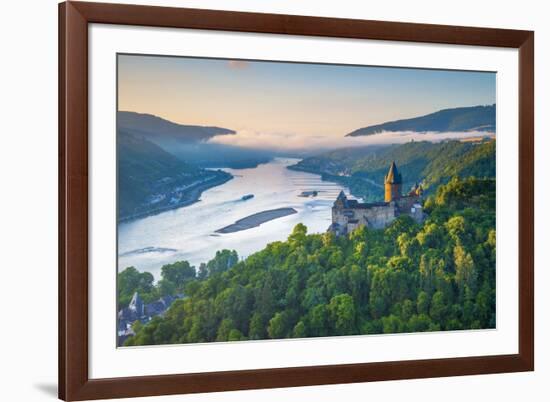 Germany, Rhineland Palatinate, Bacharach, Burg Stahleck (Stahleck Castle), River Rhine-Alan Copson-Framed Photographic Print