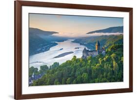 Germany, Rhineland Palatinate, Bacharach, Burg Stahleck (Stahleck Castle), River Rhine-Alan Copson-Framed Photographic Print