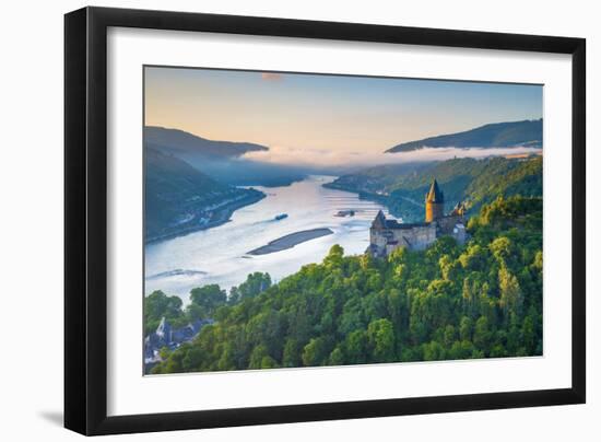 Germany, Rhineland Palatinate, Bacharach, Burg Stahleck (Stahleck Castle), River Rhine-Alan Copson-Framed Photographic Print