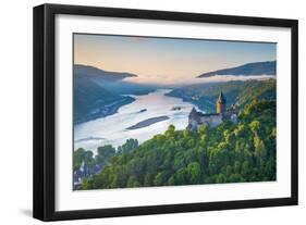 Germany, Rhineland Palatinate, Bacharach, Burg Stahleck (Stahleck Castle), River Rhine-Alan Copson-Framed Photographic Print