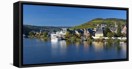 Germany, Rhineland-Palatinate, Bank of Moselle River, Traben, Traben-Trarbach-Chris Seba-Framed Stretched Canvas