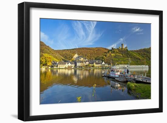 Germany, Rhineland-Palatinate, Beisltein, the Moselle, Reaction Ferry, River Cruise Ship-Chris Seba-Framed Photographic Print