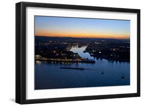 Germany, Rhineland-Palatinate, Koblenz, Deutsches Eck, Emperor Wilhelm Monument-Chris Seba-Framed Photographic Print