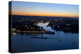 Germany, Rhineland-Palatinate, Koblenz, Deutsches Eck, Emperor Wilhelm Monument-Chris Seba-Stretched Canvas