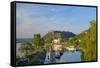 Germany, Rhineland-Palatinate, Koblenz, Ehrenbreitstein Fortress, Harbour-Chris Seba-Framed Stretched Canvas