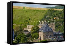 Germany, Rhineland-Palatinate, Middle Rhine Valley, Saint Goar, Rheinfels Castle-Chris Seba-Framed Stretched Canvas