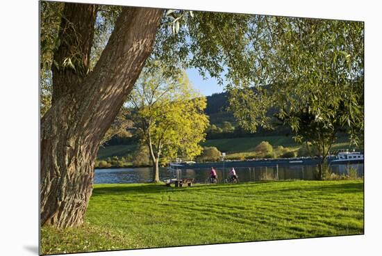 Germany, Rhineland-Palatinate, Moselle Shore, Cycle Track, Bicycle Tourists-Chris Seba-Mounted Premium Photographic Print