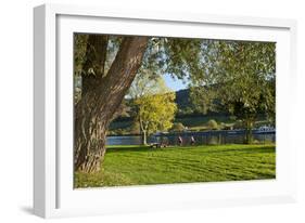 Germany, Rhineland-Palatinate, Moselle Shore, Cycle Track, Bicycle Tourists-Chris Seba-Framed Photographic Print