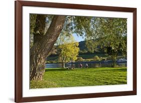 Germany, Rhineland-Palatinate, Moselle Shore, Cycle Track, Bicycle Tourists-Chris Seba-Framed Photographic Print