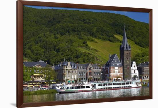 Germany, Rhineland-Palatinate, Moselle Valley, Bernkastel-Kues, the Moselle, Tourboats-Chris Seba-Framed Photographic Print