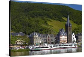 Germany, Rhineland-Palatinate, Moselle Valley, Bernkastel-Kues, the Moselle, Tourboats-Chris Seba-Stretched Canvas