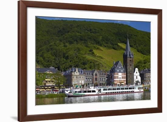 Germany, Rhineland-Palatinate, Moselle Valley, Bernkastel-Kues, the Moselle, Tourboats-Chris Seba-Framed Photographic Print