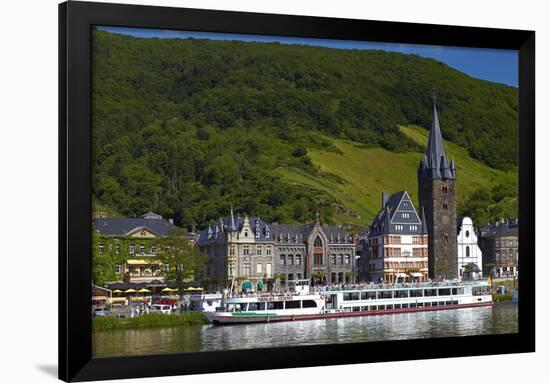 Germany, Rhineland-Palatinate, Moselle Valley, Bernkastel-Kues, the Moselle, Tourboats-Chris Seba-Framed Photographic Print