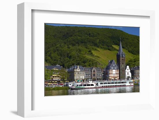 Germany, Rhineland-Palatinate, Moselle Valley, Bernkastel-Kues, the Moselle, Tourboats-Chris Seba-Framed Photographic Print