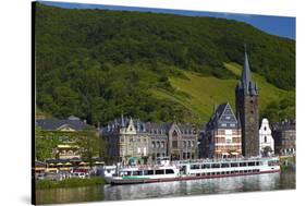 Germany, Rhineland-Palatinate, Moselle Valley, Bernkastel-Kues, the Moselle, Tourboats-Chris Seba-Stretched Canvas