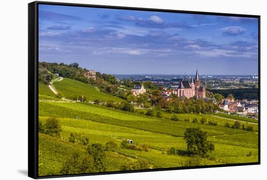 Germany, Rhineland-Palatinate, Rheinhessen Region (Rhine-Hesse), Oppenheim, Vineyards-Udo Siebig-Framed Stretched Canvas