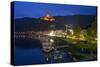 Germany, Rhineland-Palatinate, the Moselle, Cochem, Moselle Shore, Imperial Castle, Evening-Chris Seba-Stretched Canvas